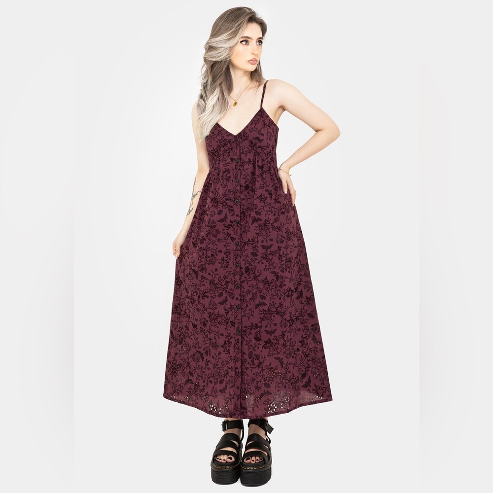 Disturbia Morgana Cotton Broderie Cami Midaxi Dress US 10 / UK 14